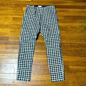 H&M Women’s Pull On Houndstooth Ankle Length Pants, Sz 10
